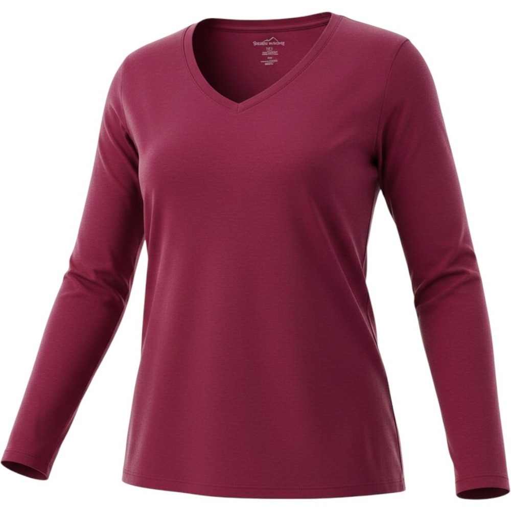 Eddie Bauer V-Neck Top Women XL Burgundy Cotton Modal Spandex Casual EUC